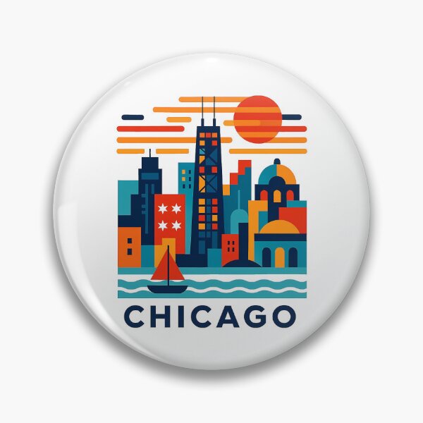 Item preview, Chicago Illinois Travel Souvenir - Willis Tower Skyline & L Train Art designed and sold by OzzFrequency.