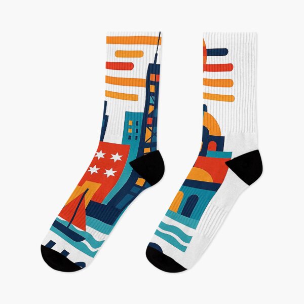 Item preview, Chicago Illinois Travel Souvenir - Willis Tower Skyline & L Train Art designed and sold by OzzFrequency.