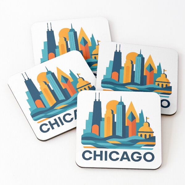 Item preview, Chicago Illinois Travel Souvenir - Willis Tower Skyline & L Train Art designed and sold by OzzFrequency.