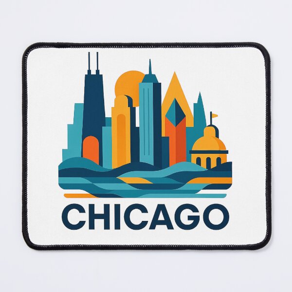 Item preview, Chicago Illinois Travel Souvenir - Willis Tower Skyline & L Train Art designed and sold by OzzFrequency.