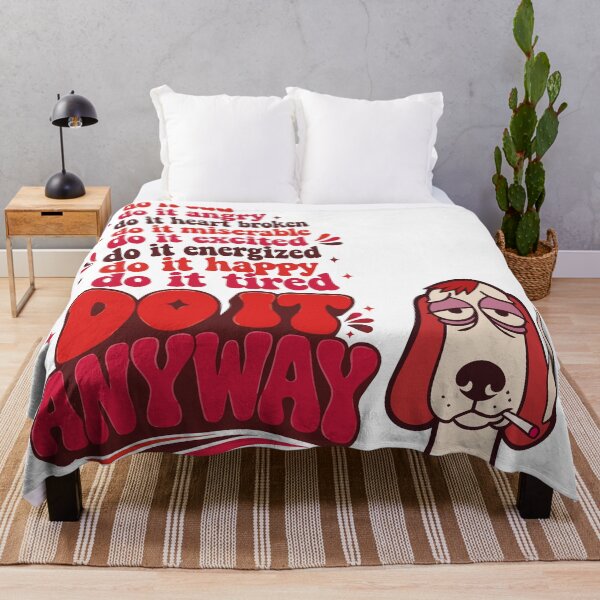 Item preview, Do It Anyway Retro Groovy Sad Dog Typography designed and sold by AbderraimArt.