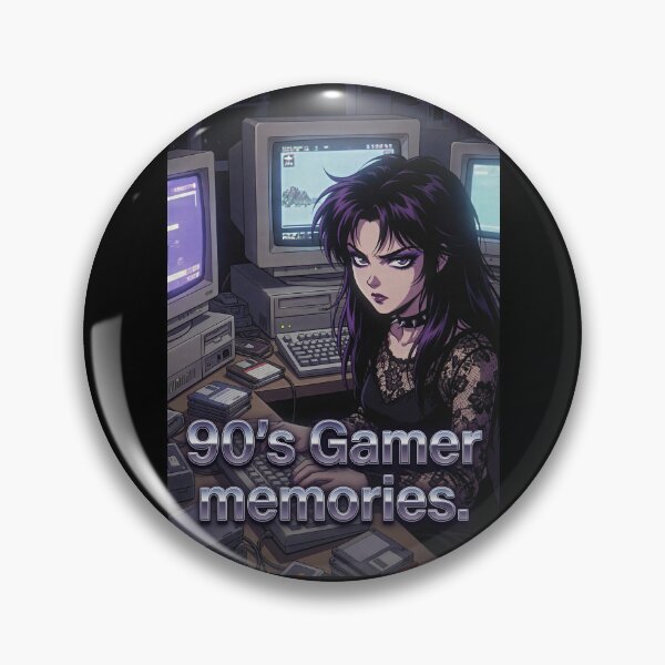 Item preview, 90s Gamer Memories Goth Anime Girl Retro Computer Nostalgia Aesthetic designed and sold by Amber Sky Creations.