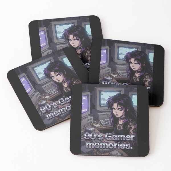 Item preview, 90s Gamer Memories Goth Anime Girl Retro Computer Nostalgia Aesthetic designed and sold by Amber Sky Creations.