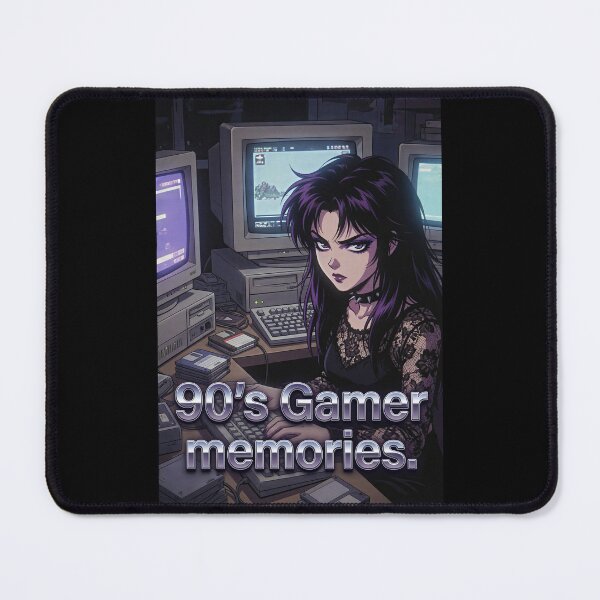 Item preview, 90s Gamer Memories Goth Anime Girl Retro Computer Nostalgia Aesthetic designed and sold by Amber Sky Creations.