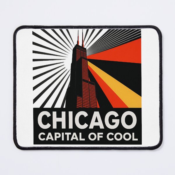 Item preview, Chicago Illinois Travel Souvenir - Willis Tower Skyline & L Train Art designed and sold by OzzFrequency.