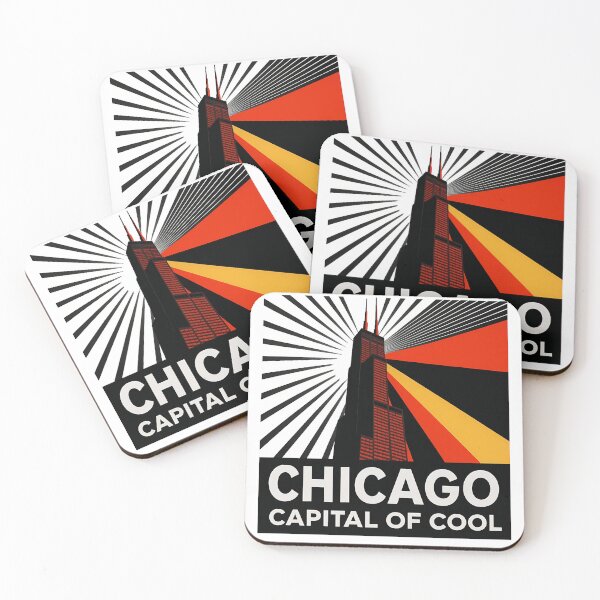 Item preview, Chicago Illinois Travel Souvenir - Willis Tower Skyline & L Train Art designed and sold by OzzFrequency.