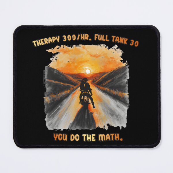 Item preview, Therapy Costs 300 an Hour Full Tank 30 You Do the Math Motorcycle Sunset Vintage Rider T-Shirt designed and sold by TestudoDesign.