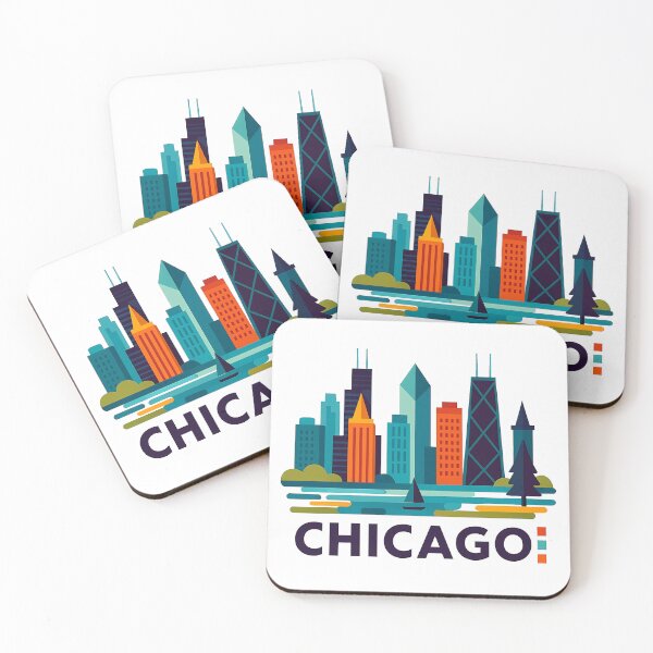 Item preview, Chicago Illinois Travel Souvenir - Willis Tower Skyline & L Train Art designed and sold by OzzFrequency.