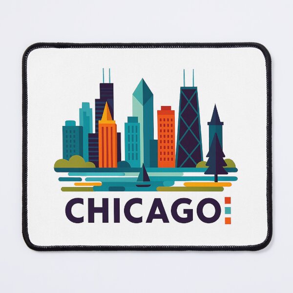Item preview, Chicago Illinois Travel Souvenir - Willis Tower Skyline & L Train Art designed and sold by OzzFrequency.