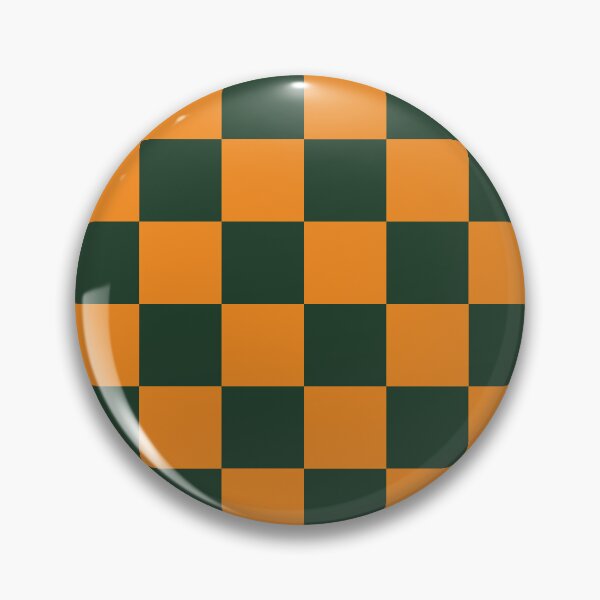 Artikelvorschau, Waldgrünes und Kürbisoranges Schachbrettmuster | Auffälliges Nahtloses Geometrisches Design entworfen und verkauft von ViviNyks.