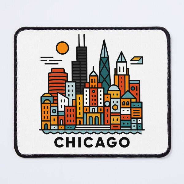 Item preview, Chicago Illinois Travel Souvenir - Willis Tower Skyline & L Train Art designed and sold by OzzFrequency.