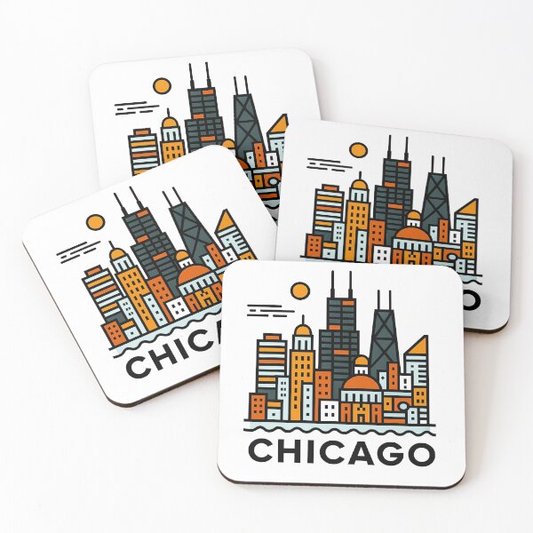 Item preview, Chicago Illinois Travel Souvenir - Willis Tower Skyline & L Train Art designed and sold by OzzFrequency.