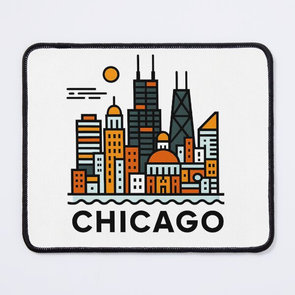 Item preview, Chicago Illinois Travel Souvenir - Willis Tower Skyline & L Train Art designed and sold by OzzFrequency.