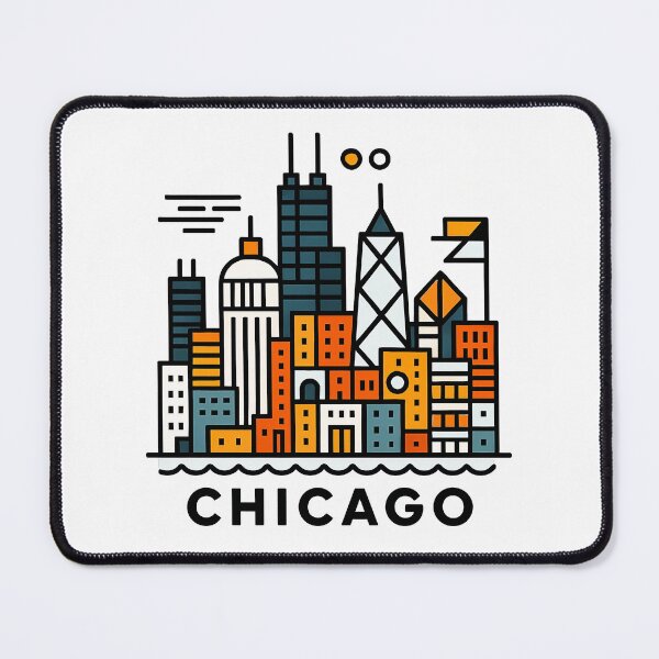 Item preview, Chicago Illinois Travel Souvenir - Willis Tower Skyline & L Train Art designed and sold by OzzFrequency.