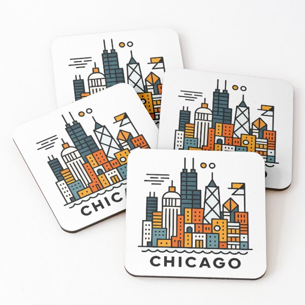 Item preview, Chicago Illinois Travel Souvenir - Willis Tower Skyline & L Train Art designed and sold by OzzFrequency.