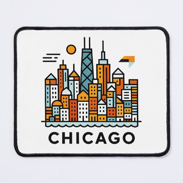 Item preview, Chicago Illinois Travel Souvenir - Willis Tower Skyline & L Train Art designed and sold by OzzFrequency.