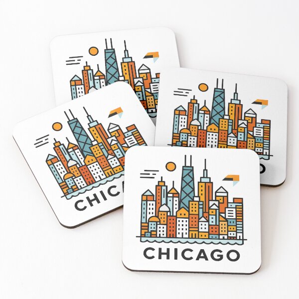 Item preview, Chicago Illinois Travel Souvenir - Willis Tower Skyline & L Train Art designed and sold by OzzFrequency.