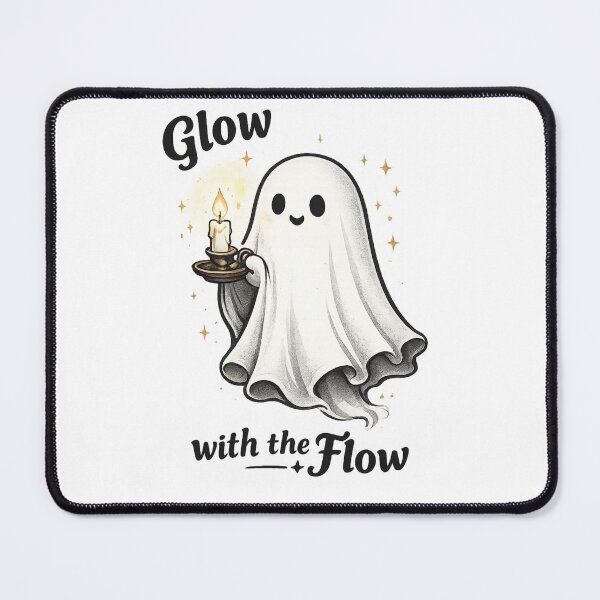 Item preview, Glow with the Flow Cute Ghost | Whimsical Candle Halloween Illustration designed and sold by BlackBoneArt.