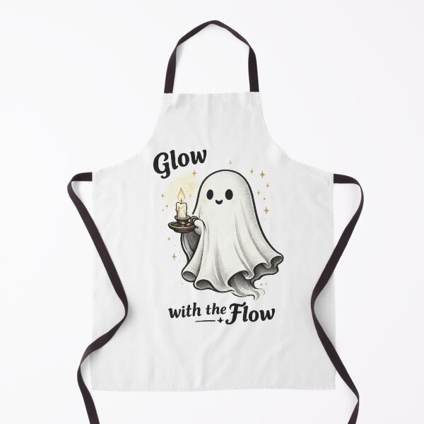 Item preview, Glow with the Flow Cute Ghost | Whimsical Candle Halloween Illustration designed and sold by BlackBoneArt.