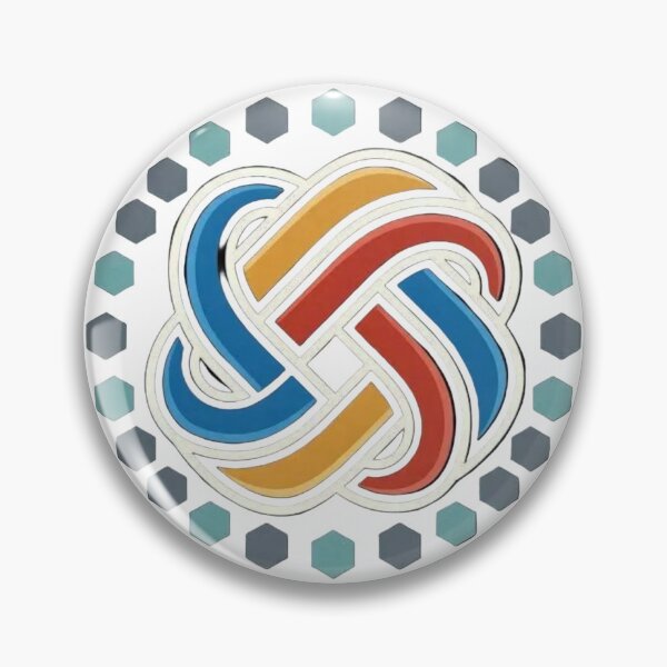 Item preview, Abstract Infinity Knot Badge Colorful Geometric Pin designed and sold by beweve6.
