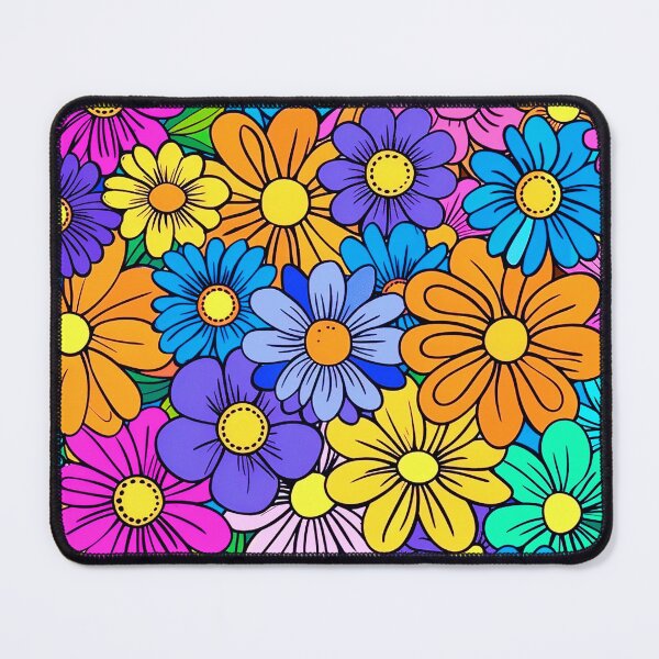 Item preview, Retro 1960's Hippie Flowers In Vibrant Groovy Colors designed and sold by DEC02.