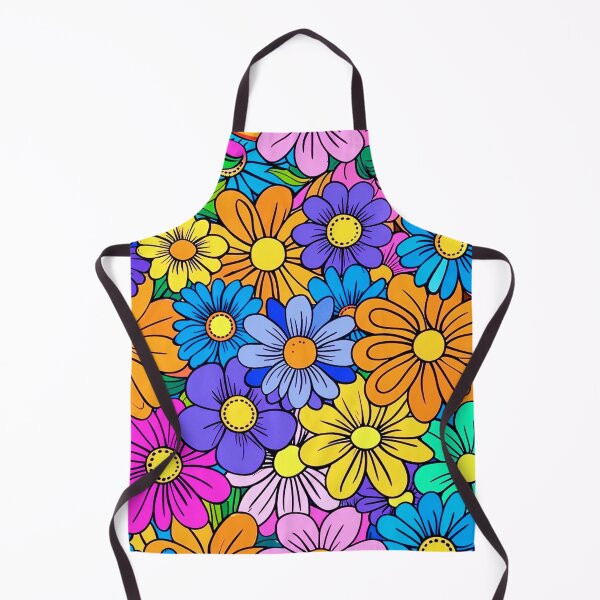 Item preview, Retro 1960's Hippie Flowers In Vibrant Groovy Colors designed and sold by DEC02.