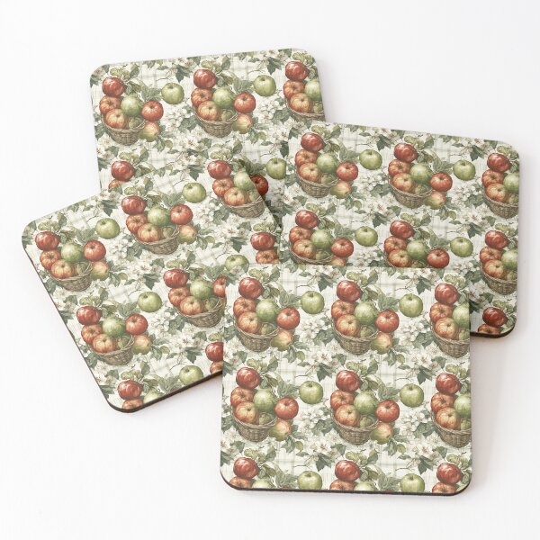 Item preview, Vintage Bushel Harvest: Apples, Blossoms & Plaid designed and sold by TJ Art and Camera.