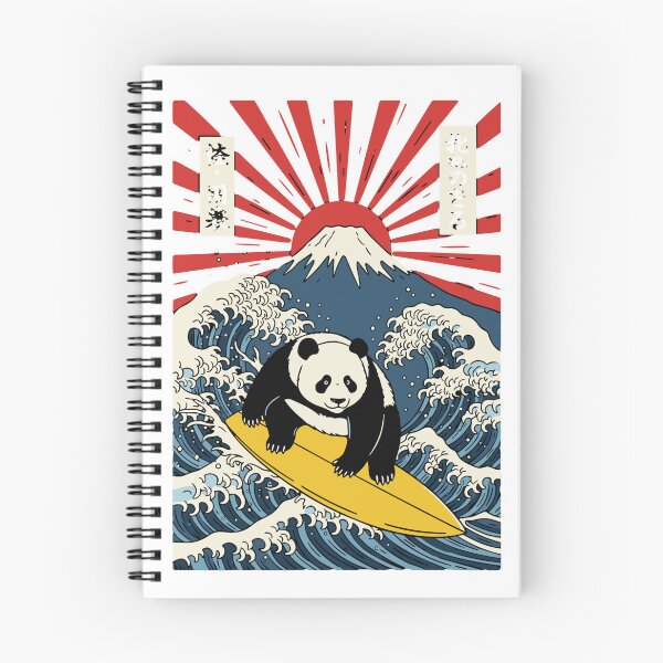 Item preview, Panda Surfing Mount Fuji Japan Ocean Waves designed and sold by SofiBlair.