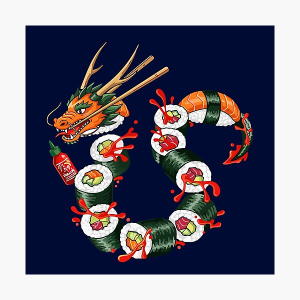 Item preview, Japanese Sushi Dragon Roll Food Lover Design designed and sold by SofiBlair.