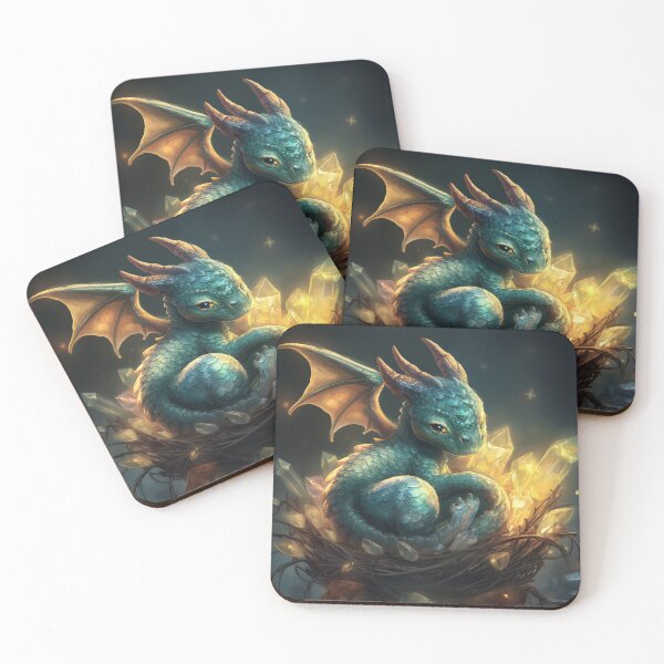 Item preview, Adorable Baby Dragon Curled in a Nest designed and sold by StudioForge.