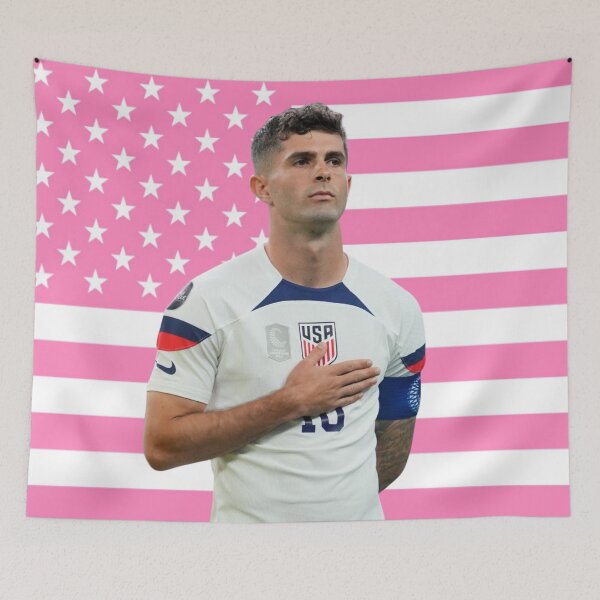 Item preview, Pulisic Pink American Flag designed and sold by thecollegetalk.