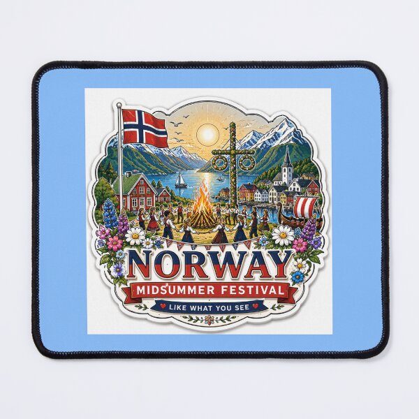 Item preview, Norway Midsummer Festival 3D Label Label Text ?? designed and sold by PaintMeWorld.
