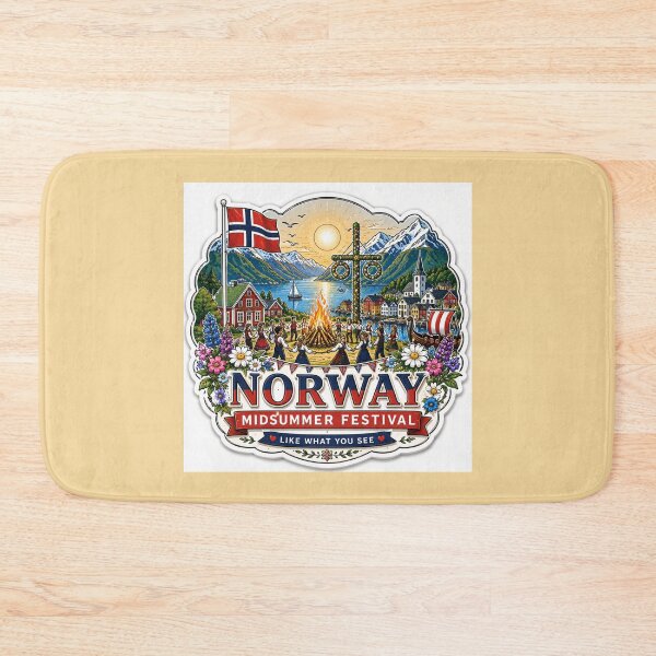 Item preview,  Norway Midsummer Festival 3D Label  Label Text  ??  designed and sold by PaintMeWorld.
