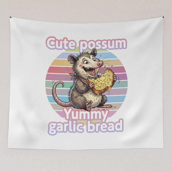 Item preview, Cute Possum Loves Garlic Bread designed and sold by LOVEARTDESIGN.