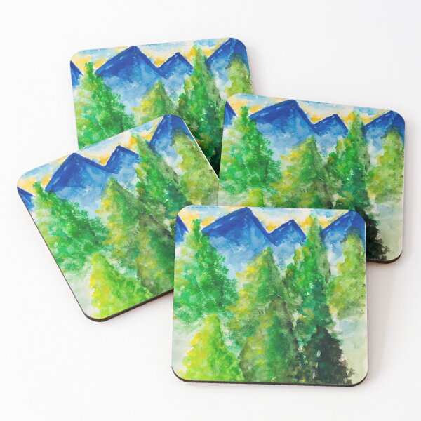 Item preview, Pine Trees & Mountains - Nature Landscape Ilustration  designed and sold by lilylightstudio.