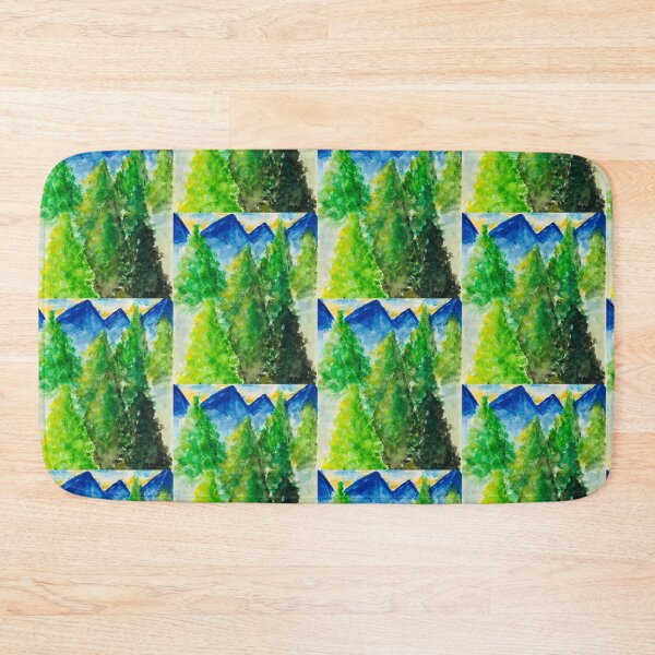 Item preview, Pine Trees & Mountains - Nature Landscape Ilustration  designed and sold by lilylightstudio.