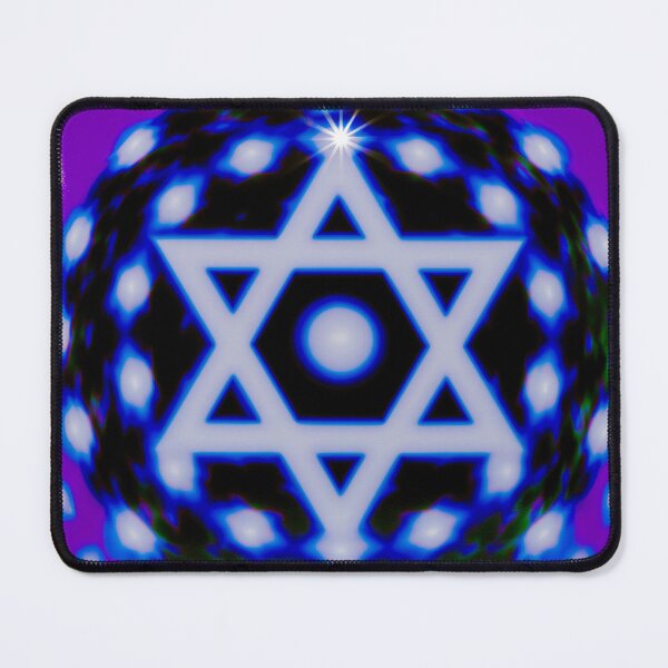 Item preview, Neon Star of David Mandala designed and sold by bubblegoth.