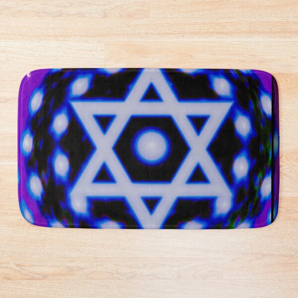 Item preview, Neon Star of David Mandala designed and sold by bubblegoth.