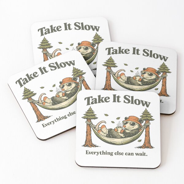 Item preview, Take It Slow Relaxing Camping Opossum Vintage Design designed and sold by Unica_designs.