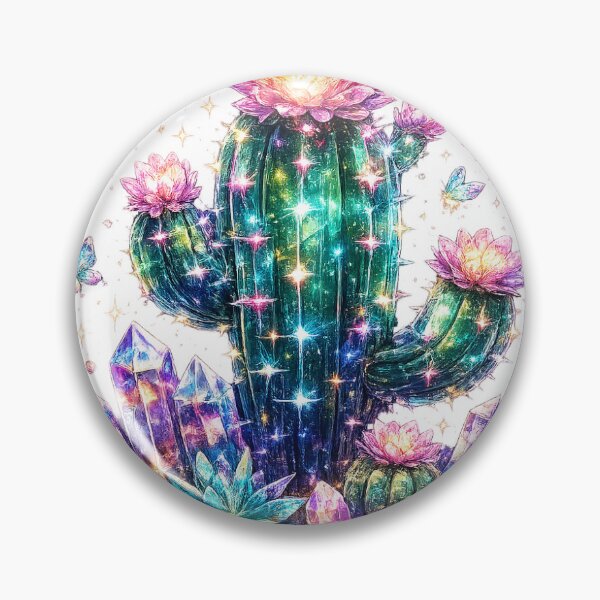 Item preview, Neon Crystal Cactus Fantasy Sticker designed and sold by blossomfun.