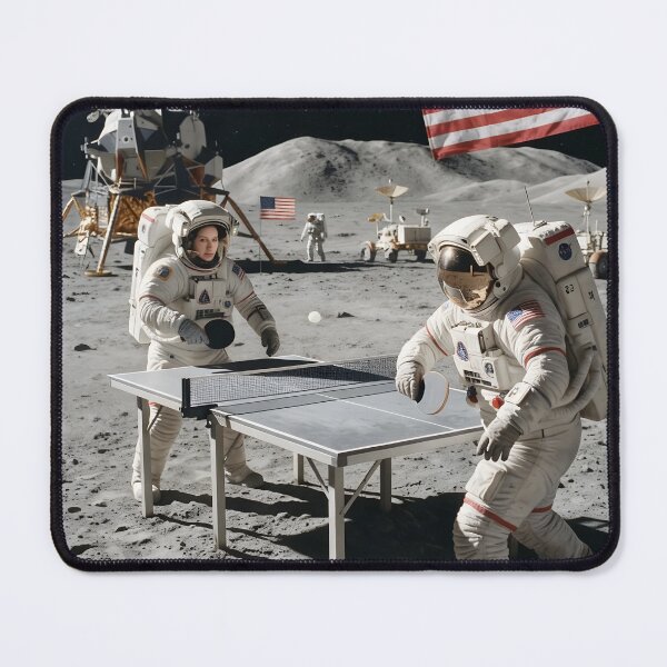 Item preview, NASA astronauts playing ping pong on the moon designed and sold by WiseBow.