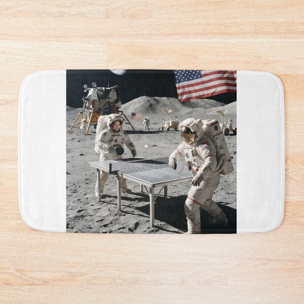 Item preview, NASA astronauts playing ping pong on the moon designed and sold by WiseBow.