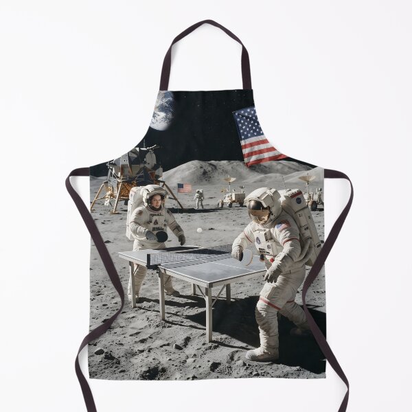 Item preview, NASA astronauts playing ping pong on the moon designed and sold by WiseBow.