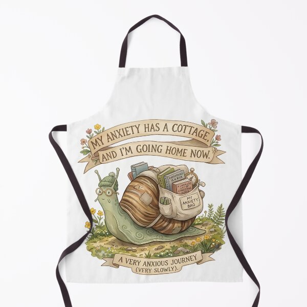 Item preview, My Anxiety Has A Cottage Funny Snail Cute Mental Health Quote designed and sold by Lu7u.