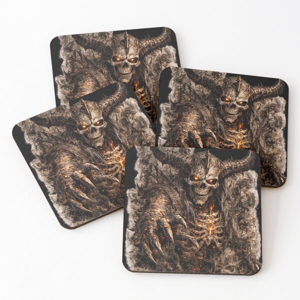 Item preview, Hellfire Horned Skeleton Demon Dark Fantasy Horror Design designed and sold by SkeletonMood.