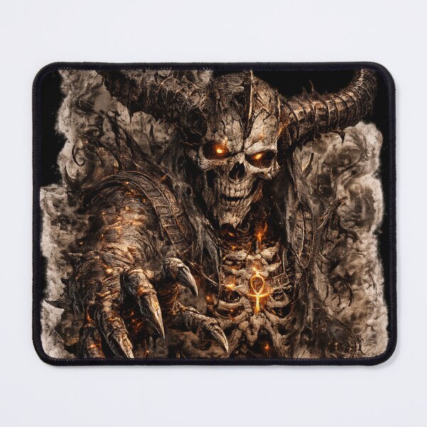 Item preview, Hellfire Horned Skeleton Demon Dark Fantasy Horror Design designed and sold by SkeletonMood.