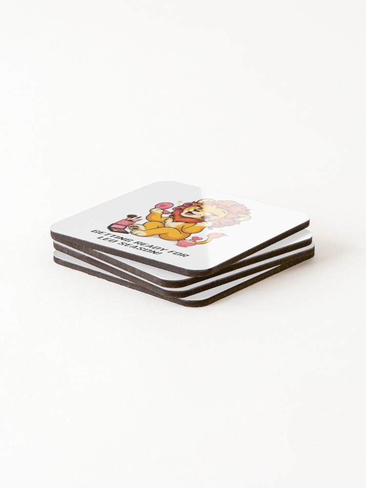 Thumbnail 4 of 5, Coasters (Set of 4), Leo - Getting Ready designed and sold by RemakeDesignLab.