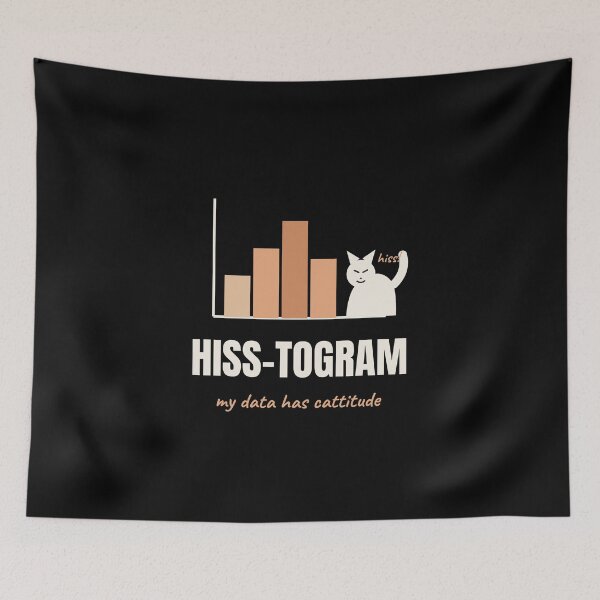 Item preview, Hiss-togram Funny Cat Statistics Pun Design designed and sold by The Cozy Design Studio.