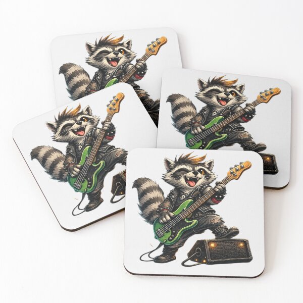 Item preview, Rockstar Raccoon Bass Guitar designed and sold by Safe Haven Pets.