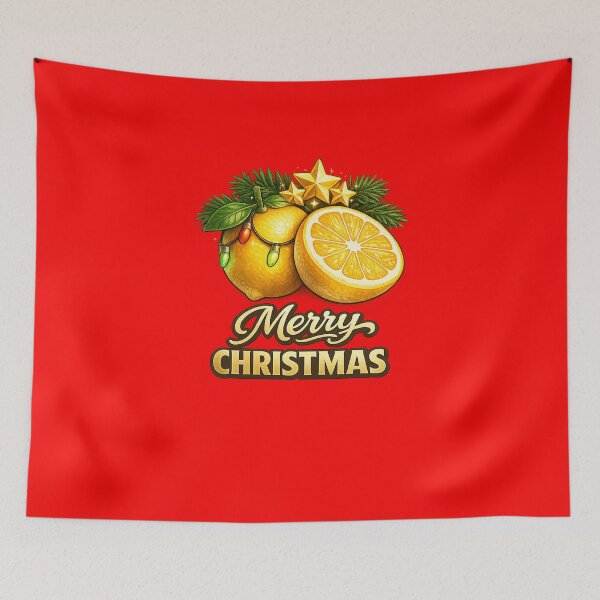 Item preview, Merry Christmas Lemon with three stars designed and sold by annenambiro.